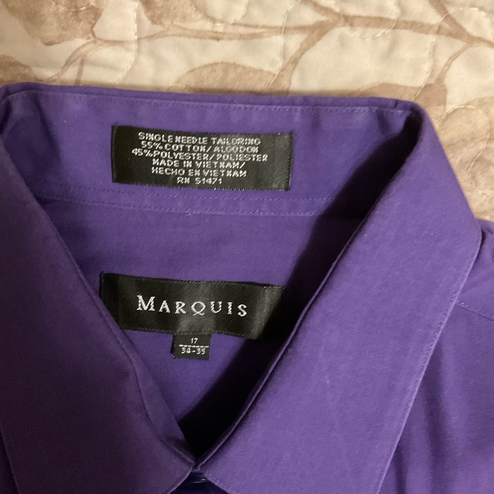 Marquise Men's Purple Dress Shirt - Picture 2 of 3